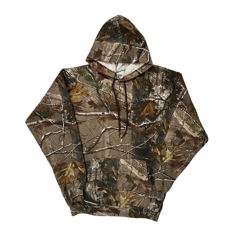 Russell Athletic Camo Hoodie - Large Camo Cotton Blend