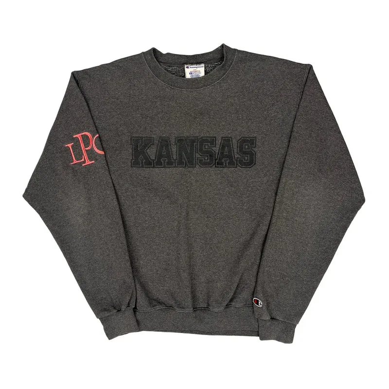 Kansas Champion College Sweatshirt - Medium Grey Cotton Blend