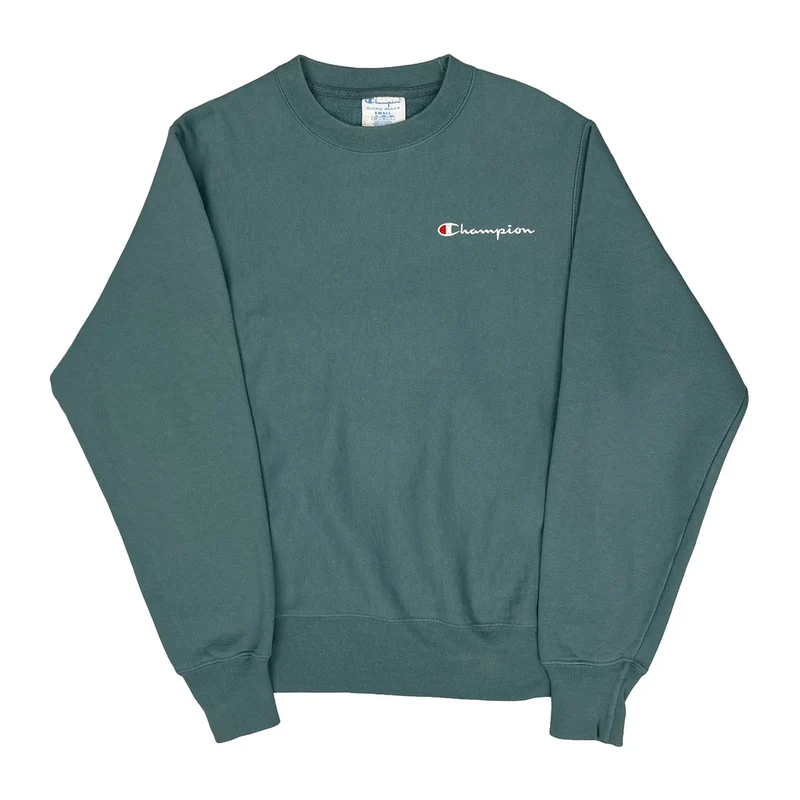 Champion Sweatshirt - Small Green Cotton Blend