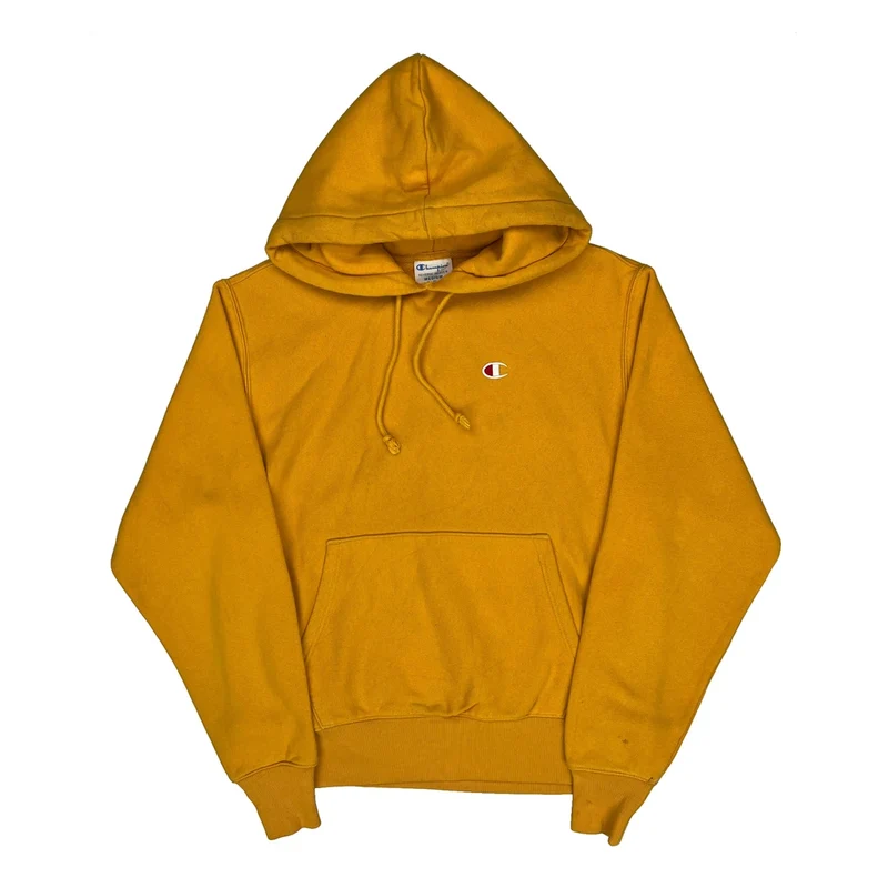 Reverse Weave Champion Hoodie - Medium Yellow Cotton