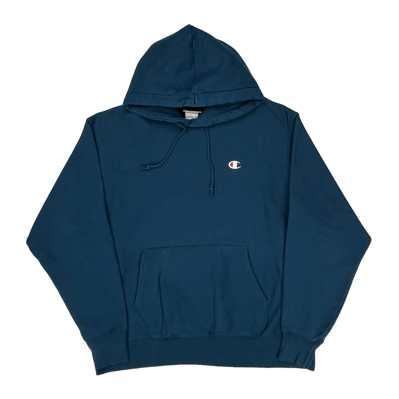 Reverse Weave Champion Hoodie - XL Blue Cotton