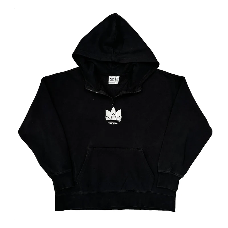 Adidas Hoodie - Medium Black Cotton