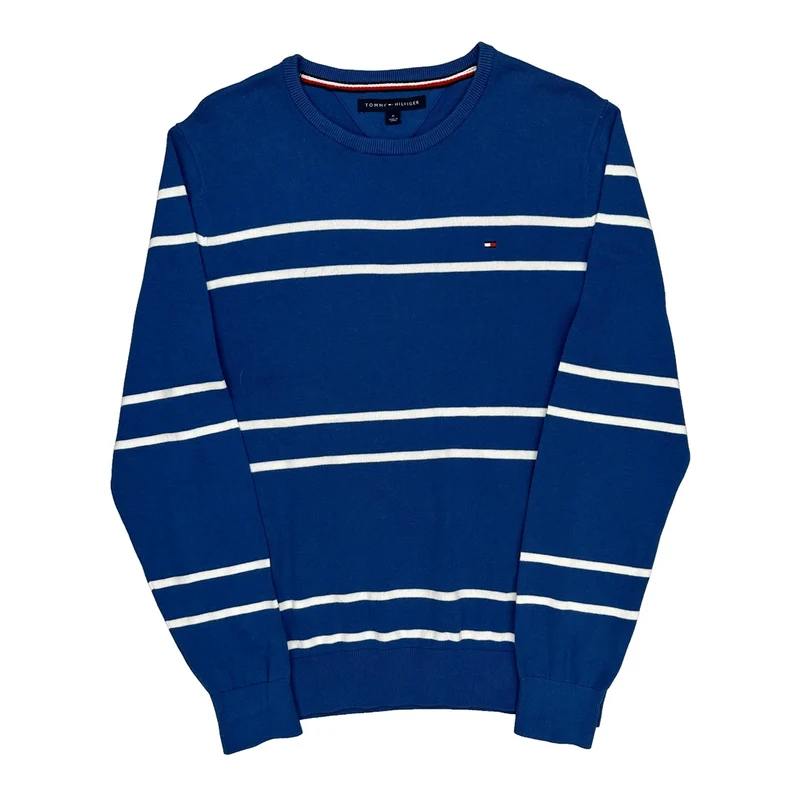 Tommy Hilfiger Striped Sweater - Medium Blue Cotton