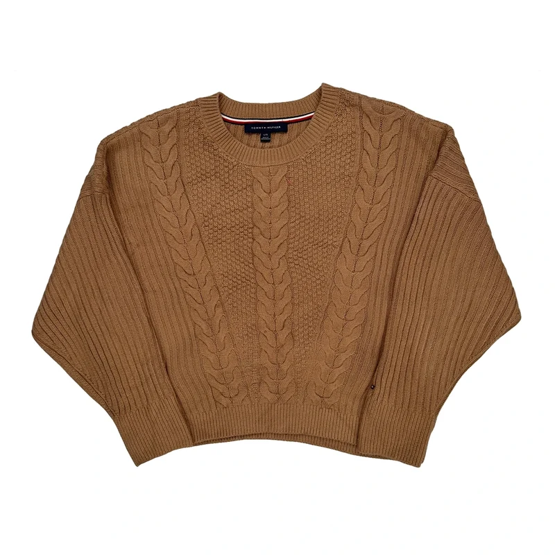 Tommy Hilfiger Sweater - Large Brown Cotton