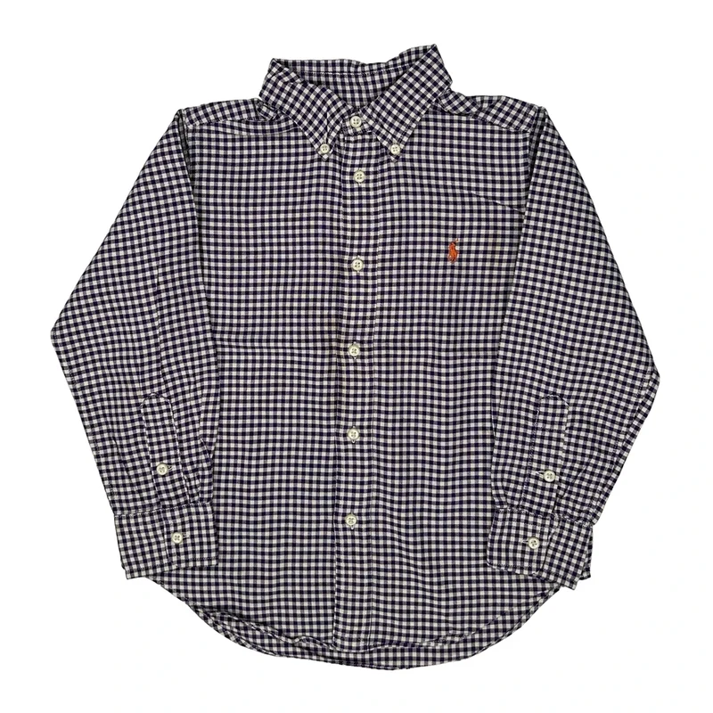 Age 5 Ralph Lauren Checked Shirt - XS Purple Cotton
