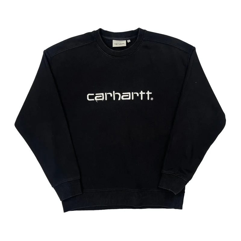 Carhartt Spellout Sweatshirt - Small Black Cotton