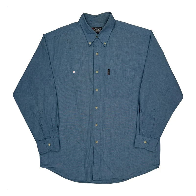 Chaps Ralph Lauren Shirt - Large Blue Cotton