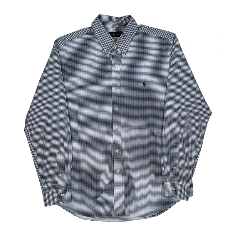 Ralph Lauren Checked Shirt - Large Blue Cotton