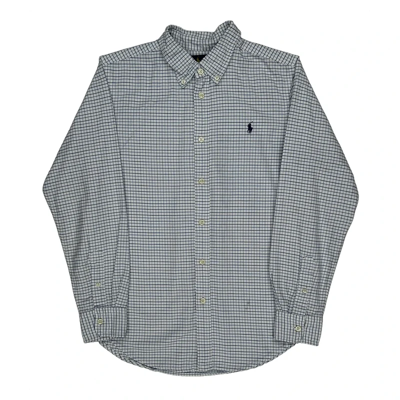 Age 16 Ralph Lauren Checked Shirt - XL Blue Cotton