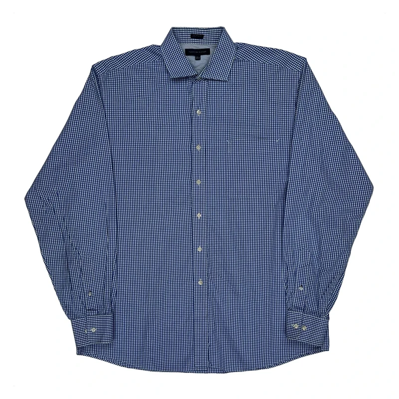 Tommy Hilfiger Checked Shirt - Large Blue Cotton