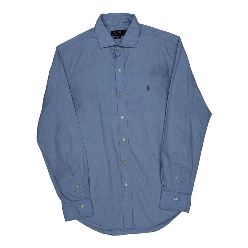 Polo By Ralph Lauren Slim Fit Shirt - Medium Blue Cotton