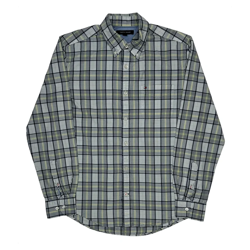 Tommy Hilfiger Checked Shirt - Medium Blue Cotton