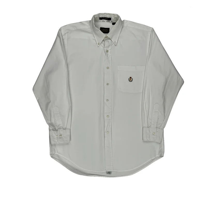 Chaps Ralph Lauren Shirt - Large White Cotton