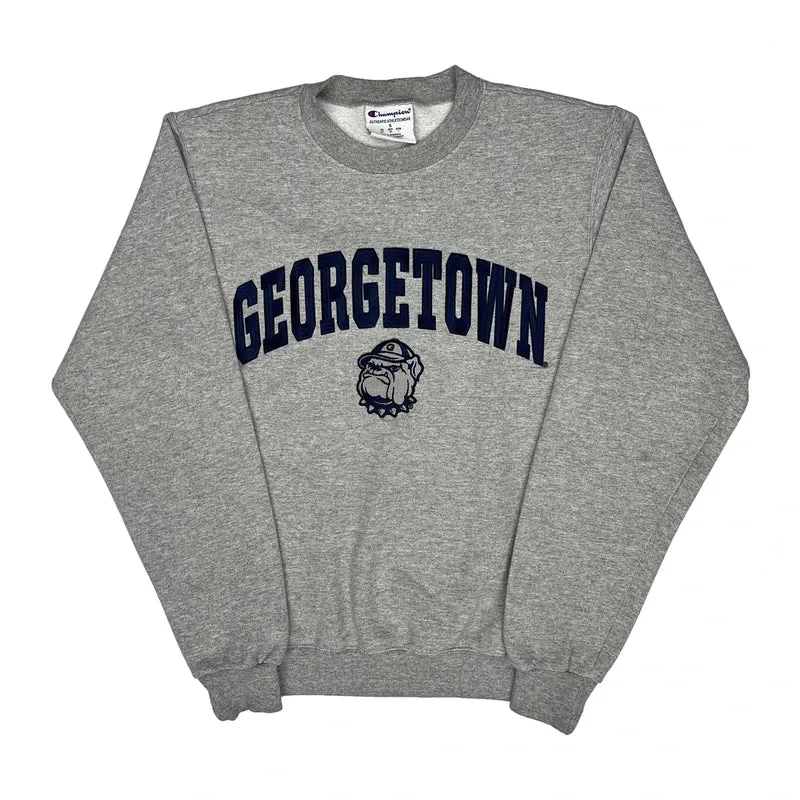 Georgetown Champion College Sweatshirt - Small Grey Cotton