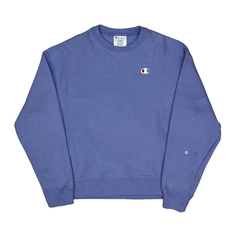 Reverse Weave Champion Sweatshirt - Large Blue Cotton