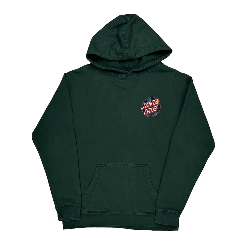 Skateboarding Santa Cruz Hoodie - Large Green Cotton