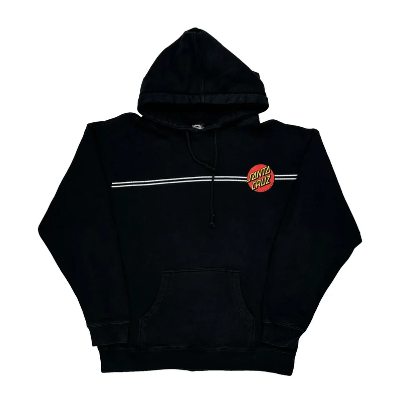 Skateboarding Santa Cruz Graphic Hoodie - Large Black Cotton