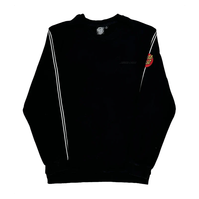Skateboarding Santa Cruz Striped Sweatshirt - Small Black Cotton