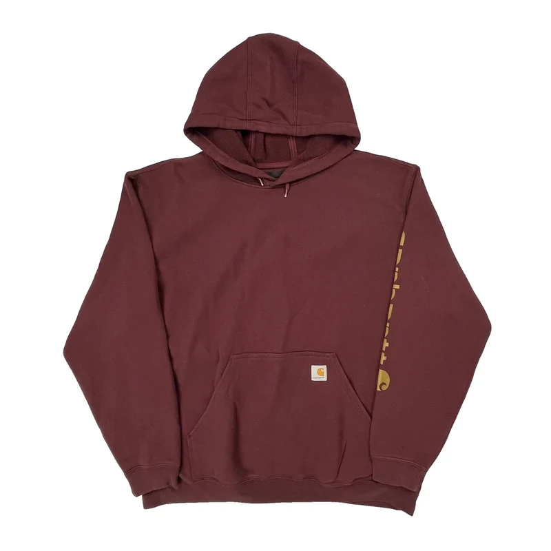 Carhartt Hoodie - 2XL Burgundy Cotton