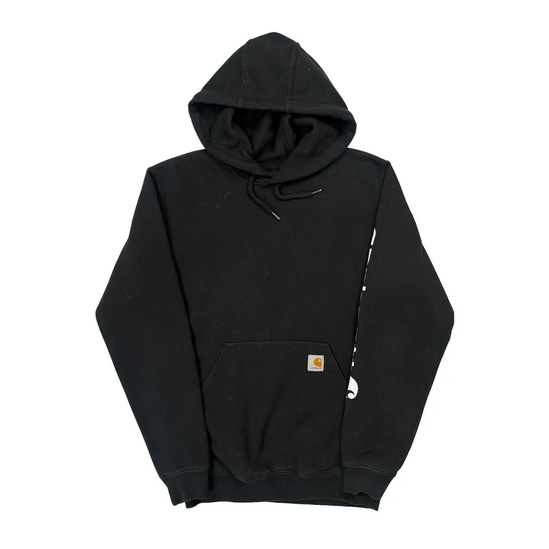 Loose Fit Carhartt Faded Hoodie - Small Black Cotton