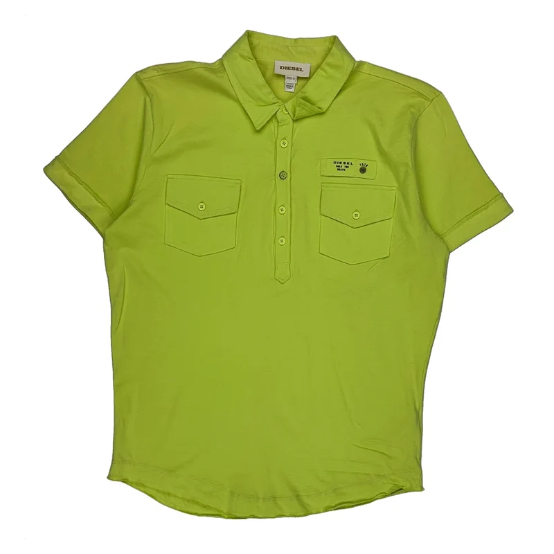 Diesel Polo Shirt - Large Green Cotton