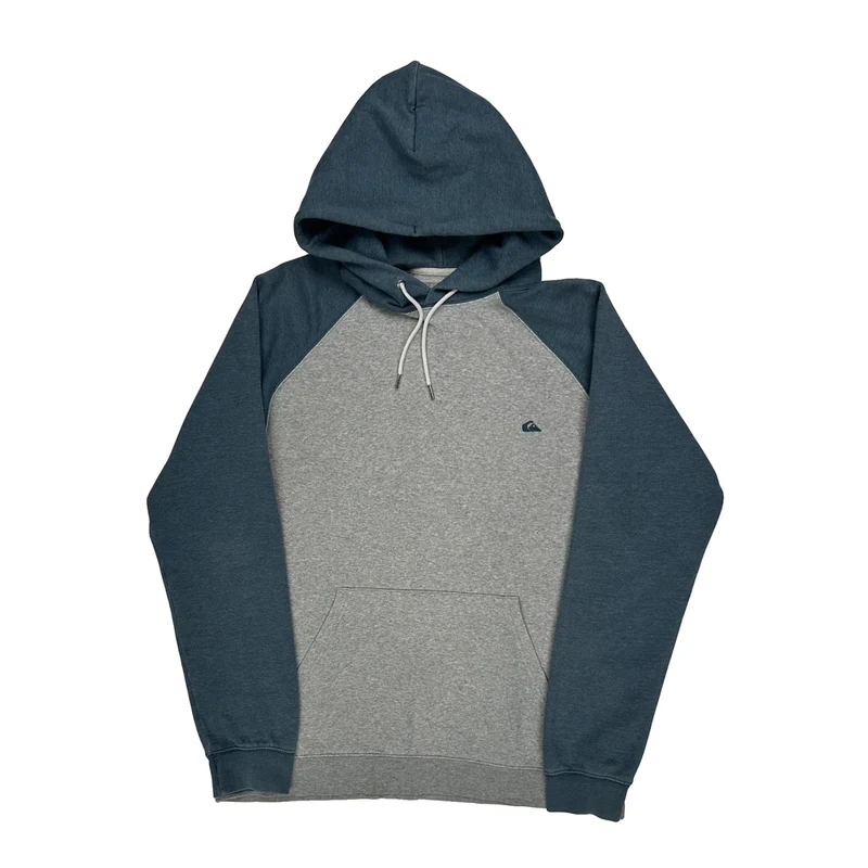 Quiksilver Raglan Hoodie - XL Grey Cotton