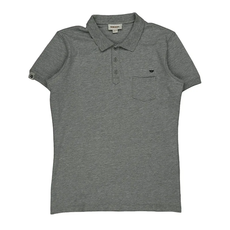 Diesel Polo Shirt - Small Grey Cotton