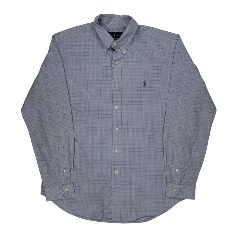 Ralph Lauren Checked Shirt - Large Blue Cotton