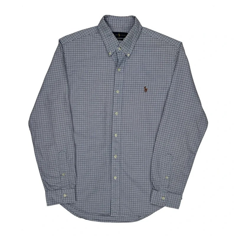 Ralph Lauren Checked Shirt - Large Blue Cotton