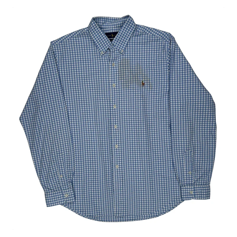 Ralph Lauren Checked Shirt - XL Blue Cotton
