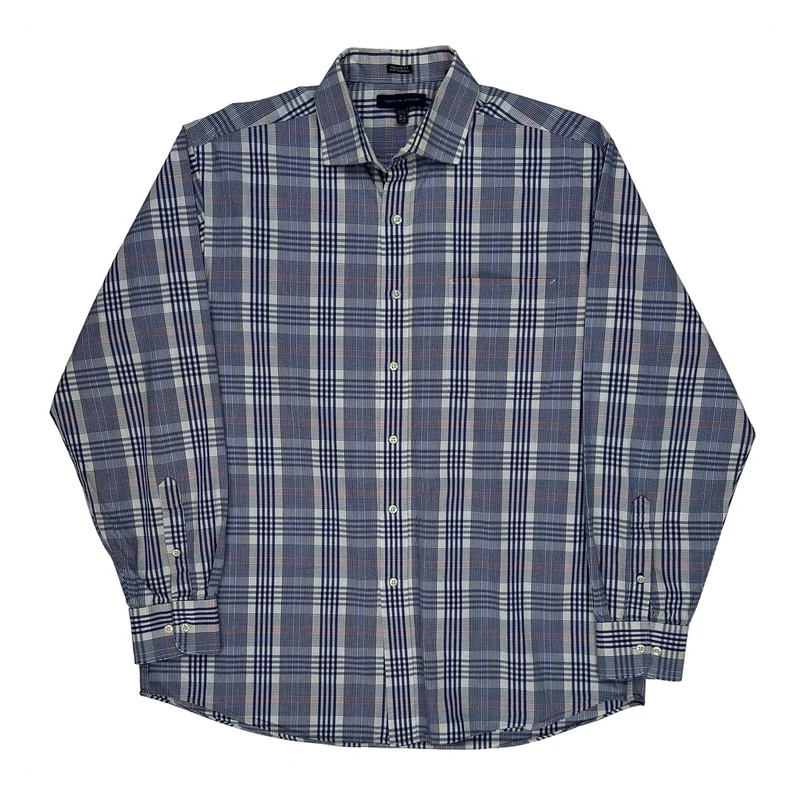 Tommy Hilfiger Checked Shirt - Large Blue Cotton