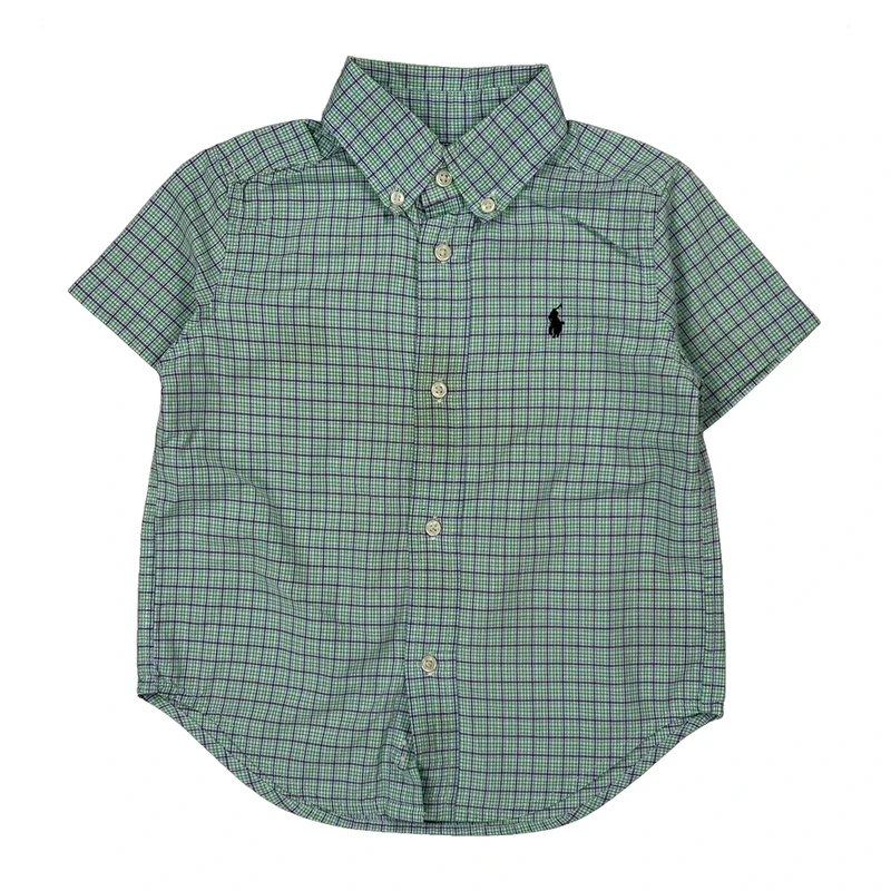 Age 2 Ralph Lauren Checked Shirt - XS Green Cotton