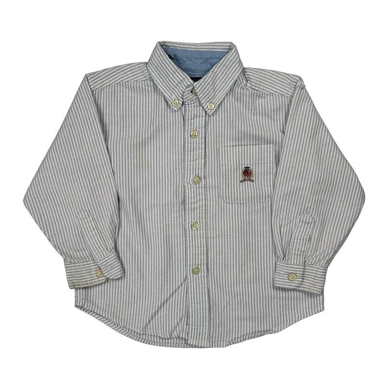 Age 3 Tommy Hilfiger Striped Shirt - XS White Cotton