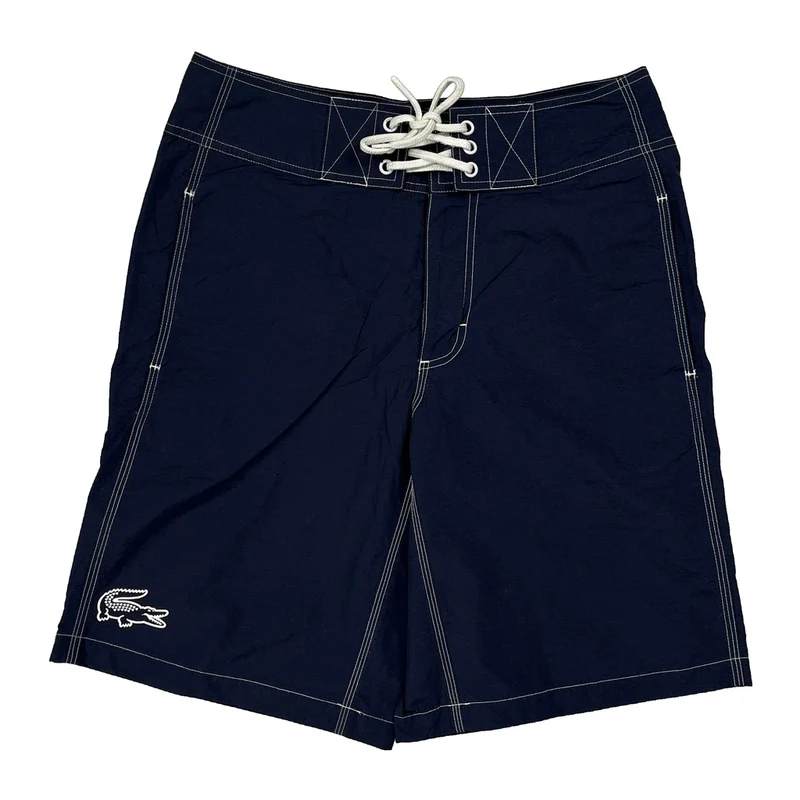Lacoste Contrast Stitch Shorts - Smallw 10L Blue Polyester