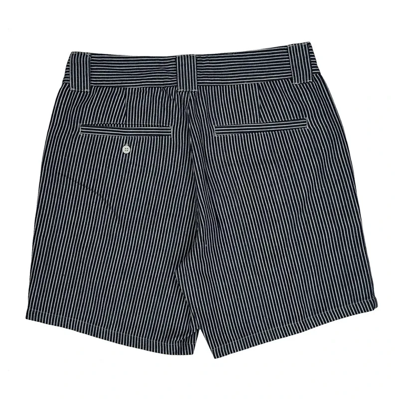 Dickies Striped Shorts - 31W 6L Blue Cotton