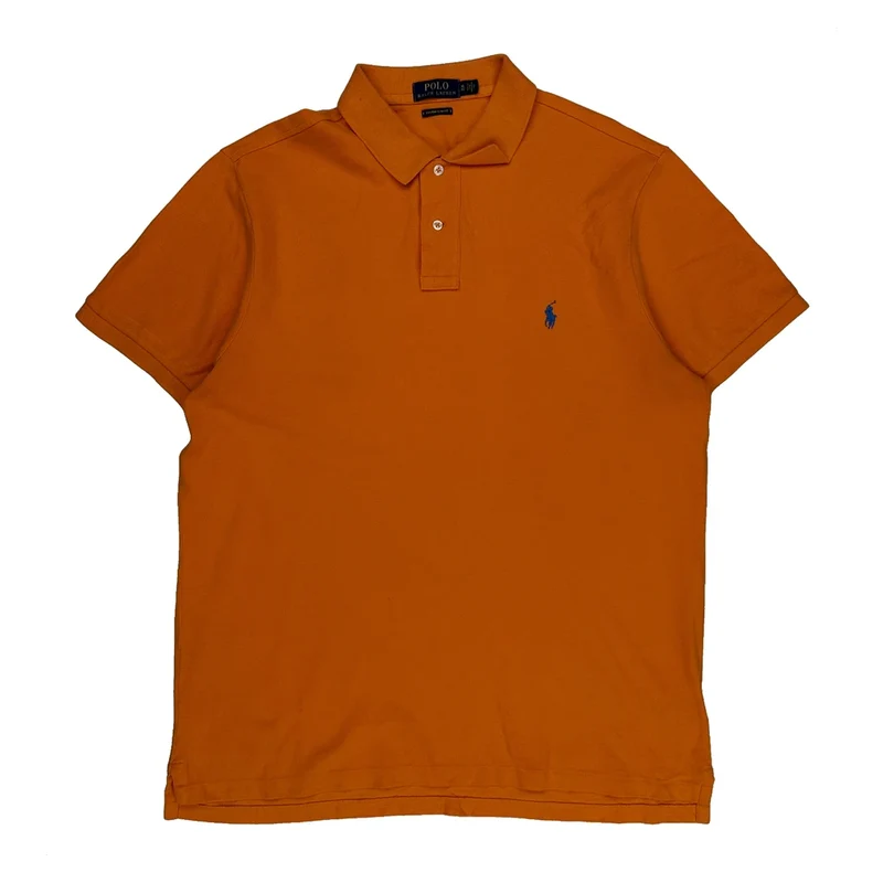Polo By Ralph Lauren Slim Fit Polo Shirt - XL Orange Cotton