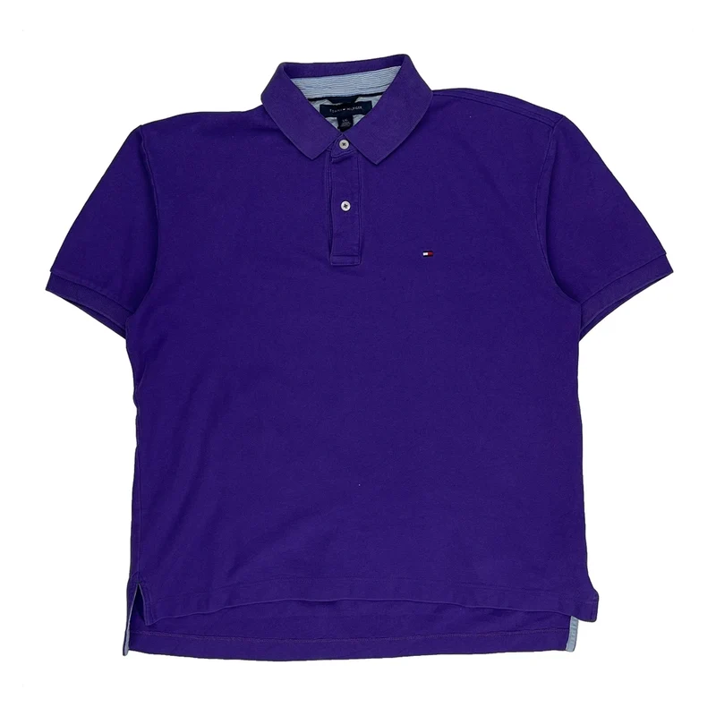 Tommy Hilfiger Polo Shirt - Large Purple Cotton