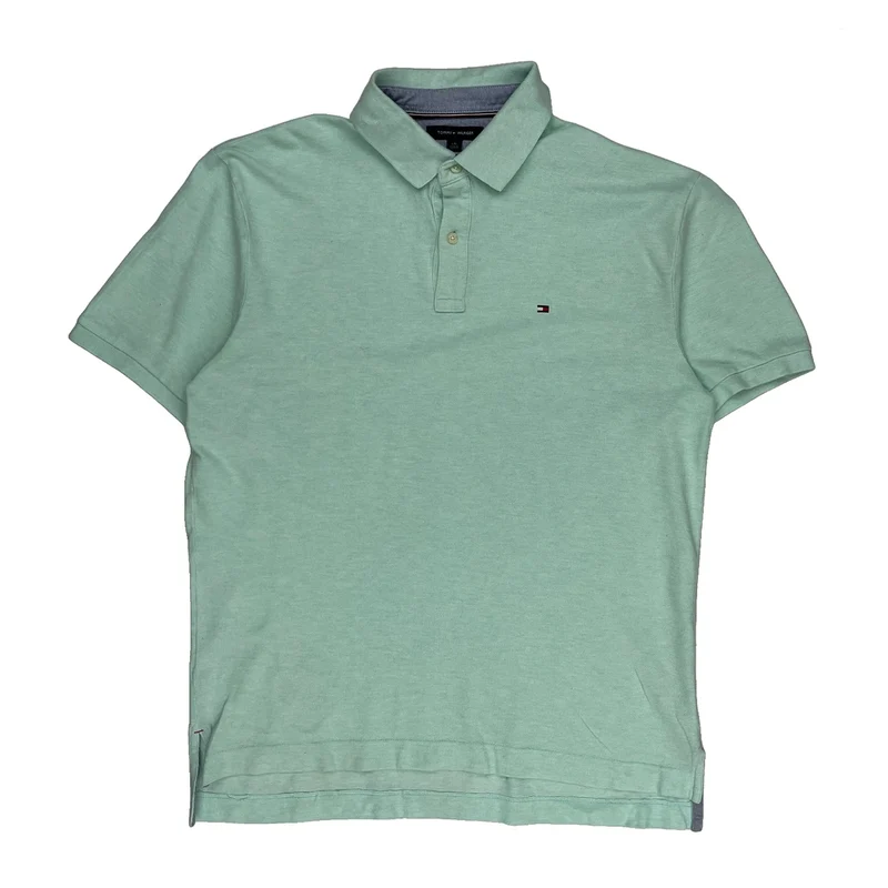 Tommy Hilfiger Polo Shirt - Large Green Cotton