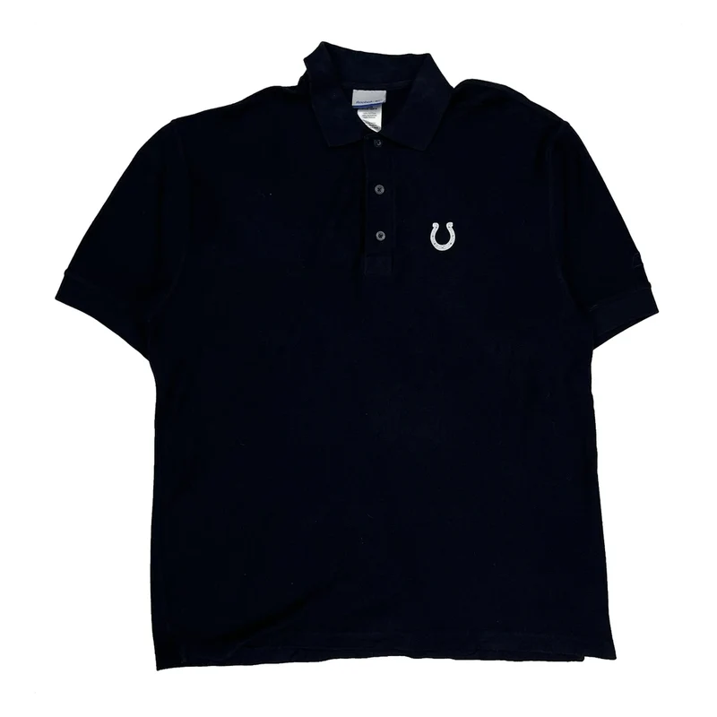 Horseshoe Logo Reebok Polo Shirt - Medium Black Cotton