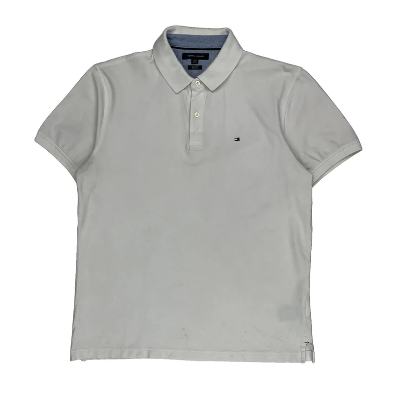 Tommy Hilfiger Slim Fit Polo Shirt - XL White Cotton