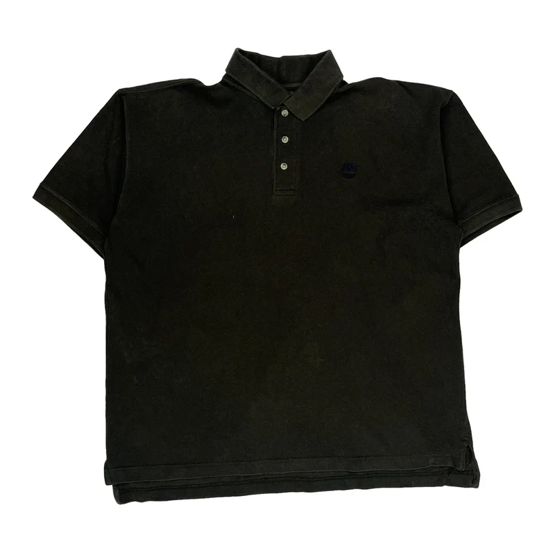 Timberland Polo Shirt - Large Black Cotton