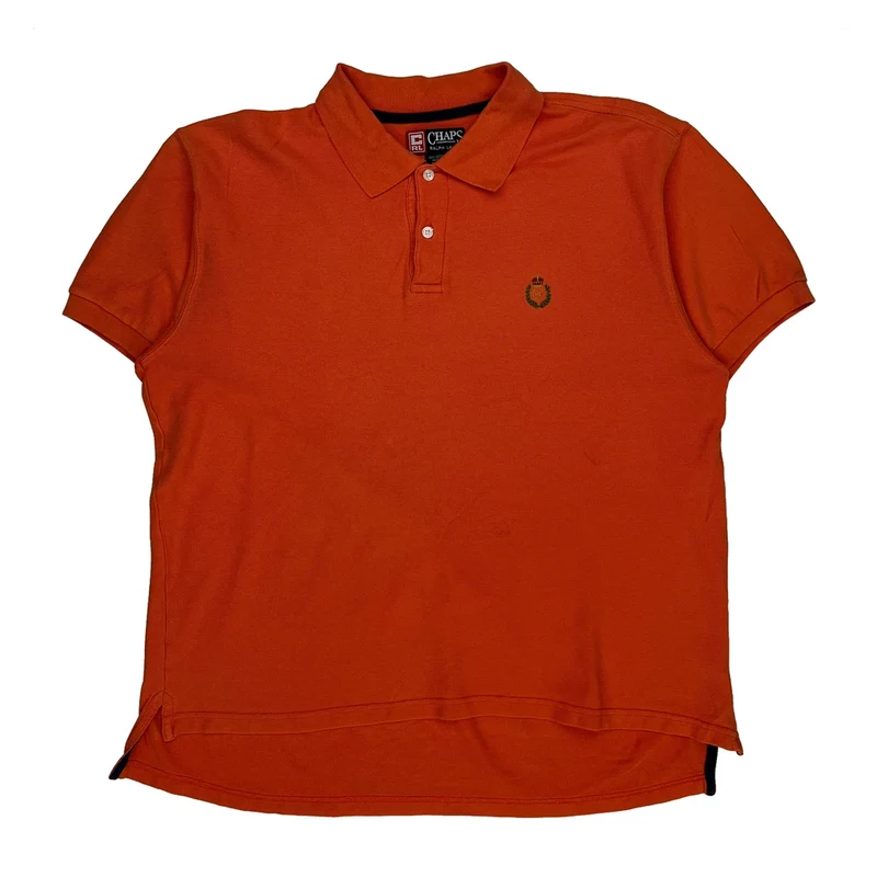 Chaps Ralph Lauren Polo Shirt - Large Orange Cotton