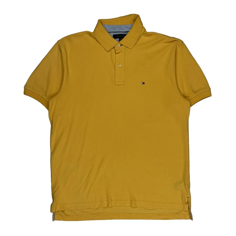 Tommy Hilfiger Polo Shirt - Large Yellow Cotton