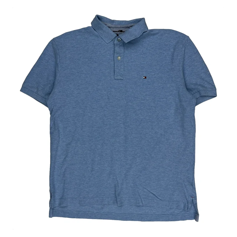 Tommy Hilfiger Polo Shirt - Large Blue Cotton
