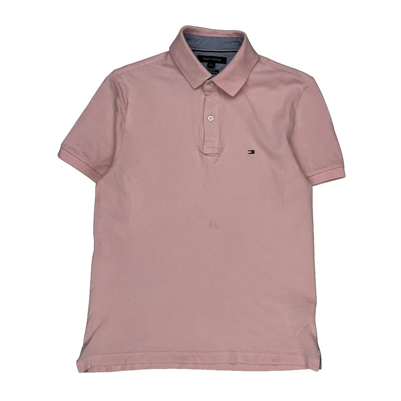 Tommy Hilfiger Polo Shirt - Small Pink Cotton