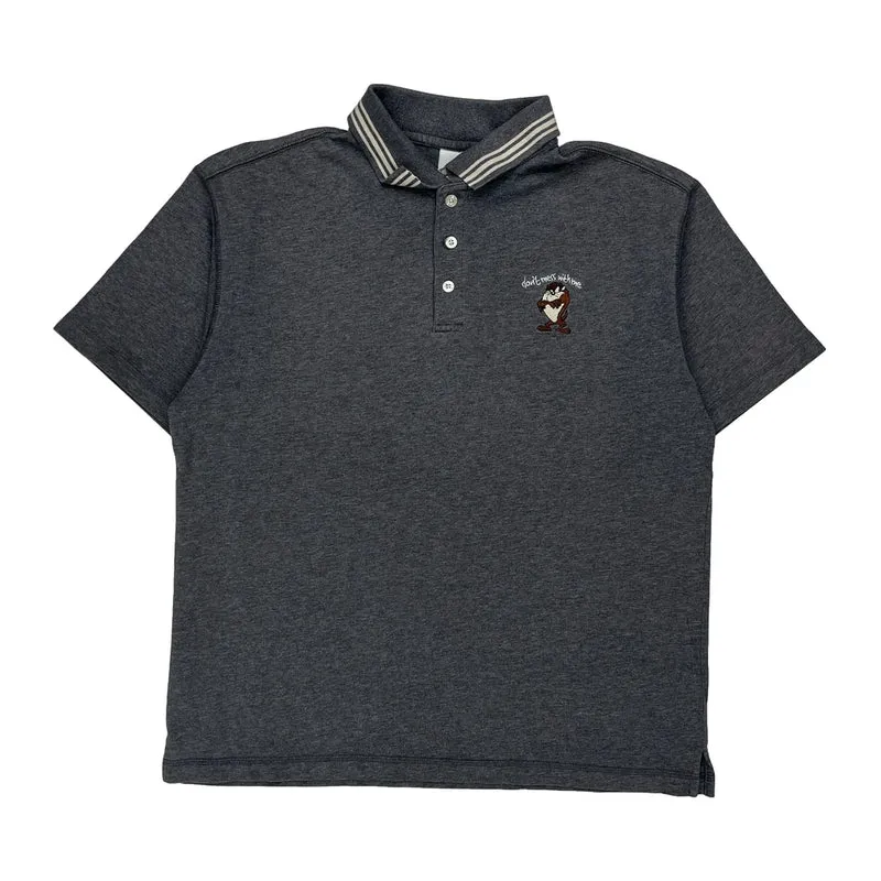 Looney Tunes Warner Bros Cartoon Polo Shirt - Small Grey Cotton