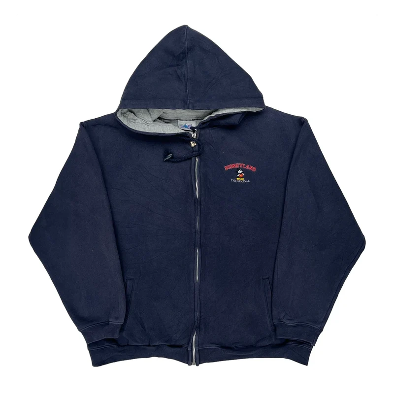 Disneyland Disney Graphic Hoodie - Large Navy Cotton Blend