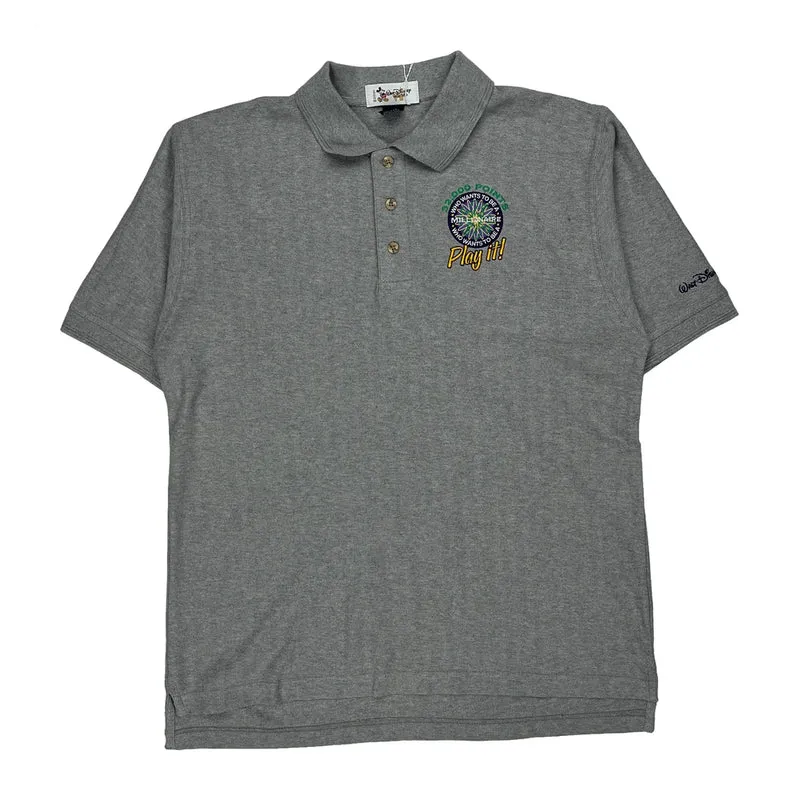 Walt Disney World Disney Graphic Polo Shirt - Medium Grey Cotton