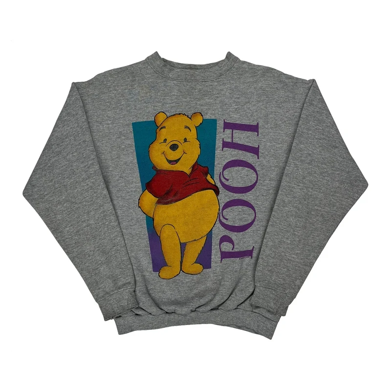 Pooh Disney Cartoon Sweatshirt - Medium Grey Cotton