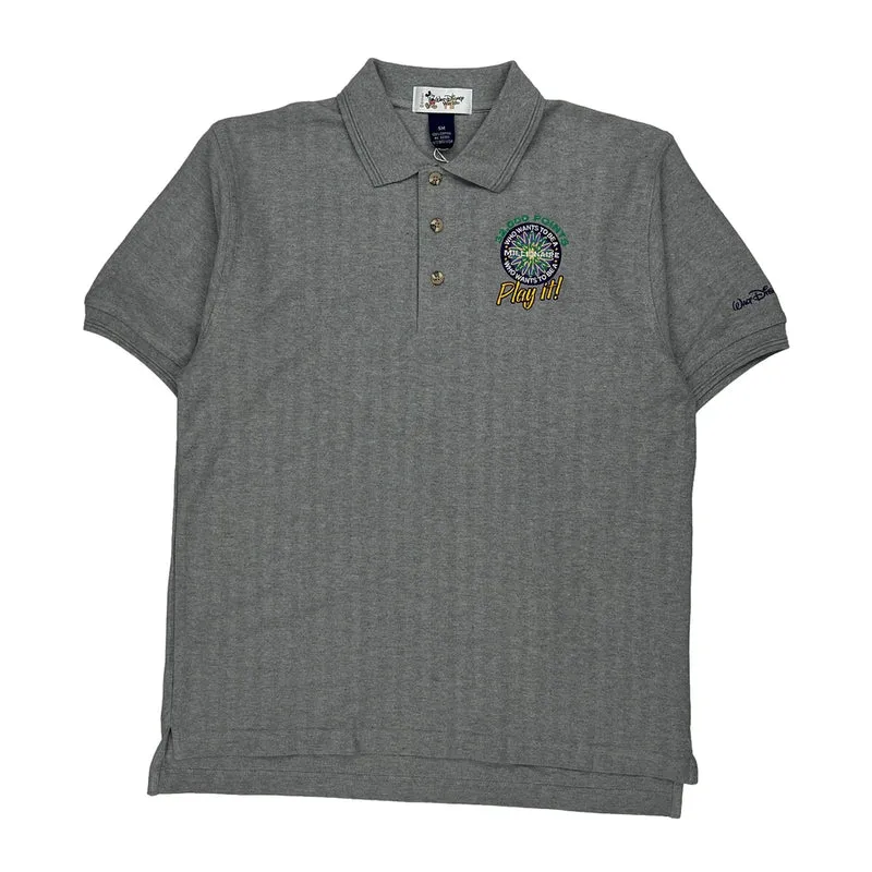 Play It! Disney Graphic Polo Shirt - Small Grey Cotton